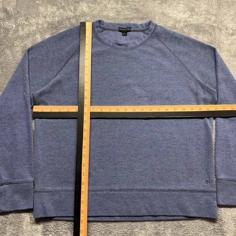Banana Republic Sweatshirt Mens‎ M Blue Good Raglan Sleeve Crewneck Knit